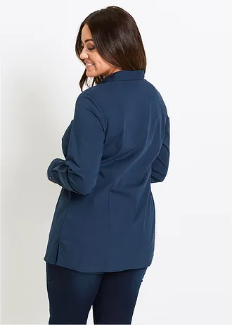 Cămașă lungă, elastică, culoare: bleumarin