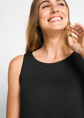 Dubbellaagse top van viscose • zwart • bonprix online shop