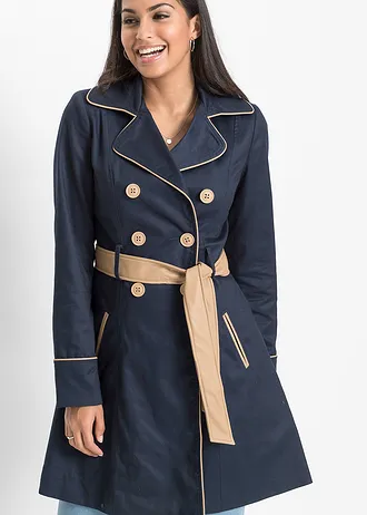 Trenchcoat in A-lijn • donkerblauw • bonprix online shop