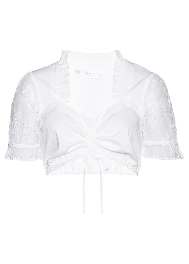 Dirndl blouse met kanten mouwen