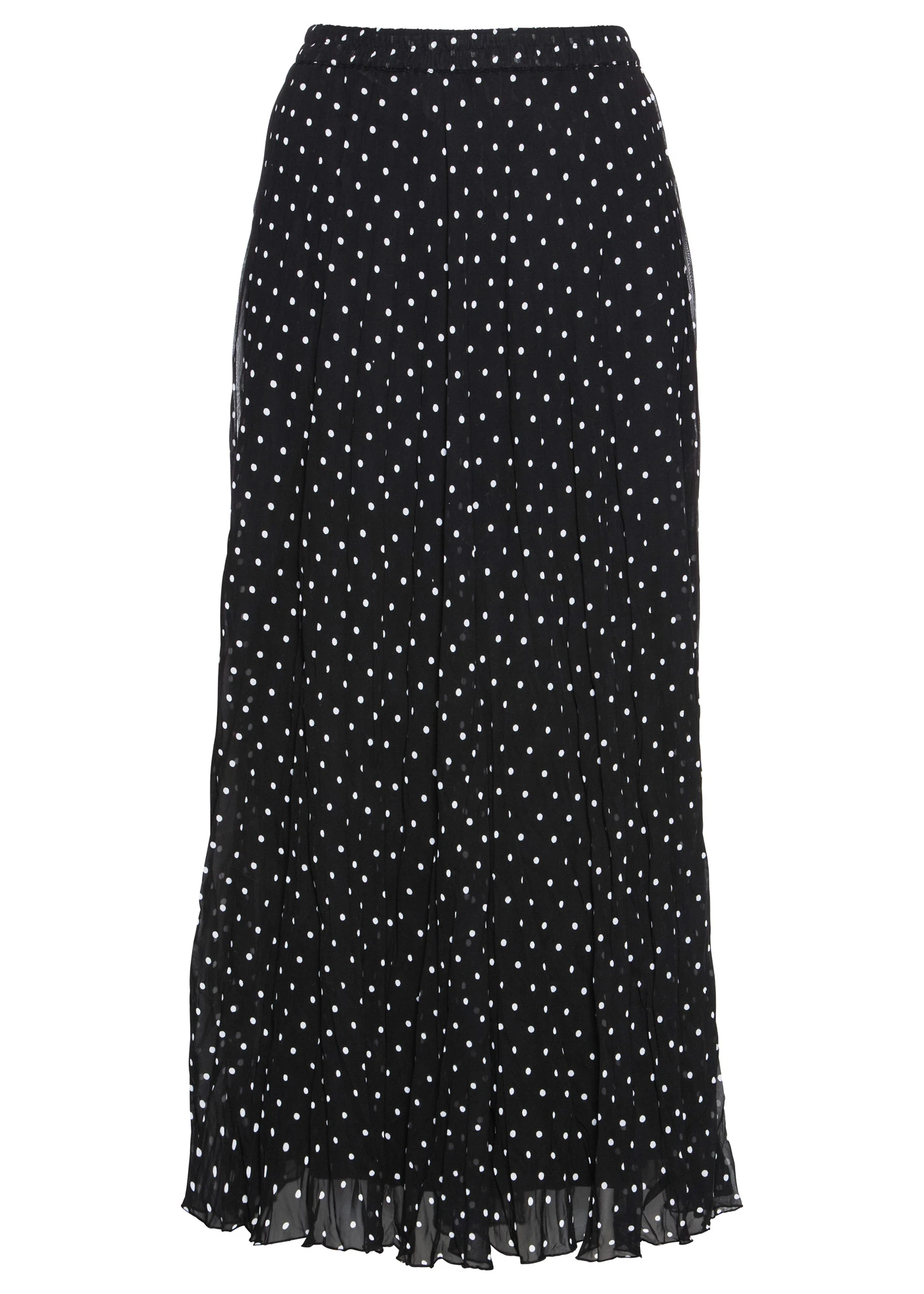 Chiffon rok in crashed look • gestipt zwart/wit • bonprix online shop