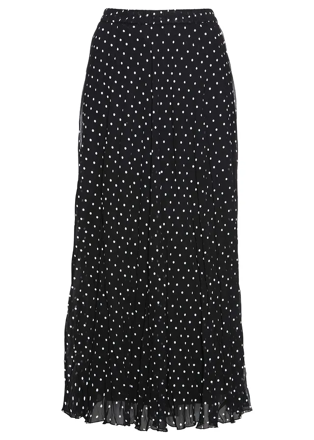 Chiffon rok in crash look • zwart-wit gestippeld • bonprix online shop