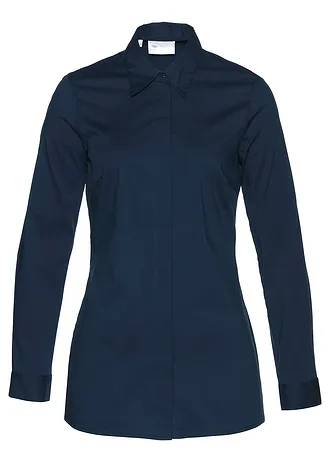 Dlouhá strečová halenka • tmavě modrá • bonprix obchod