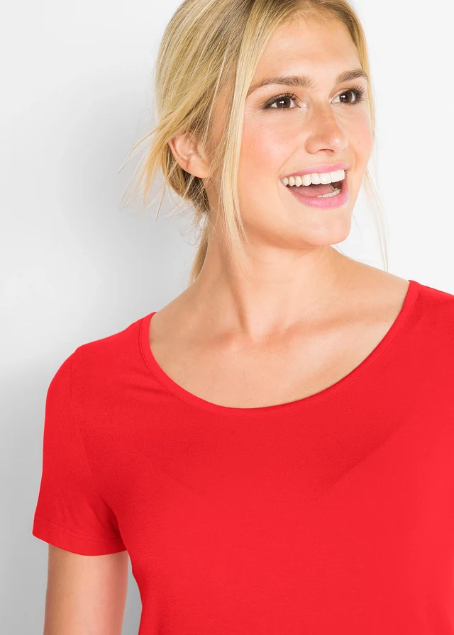 T-shirt long en viscose douce • fraise • product-page.page-title-suffix
