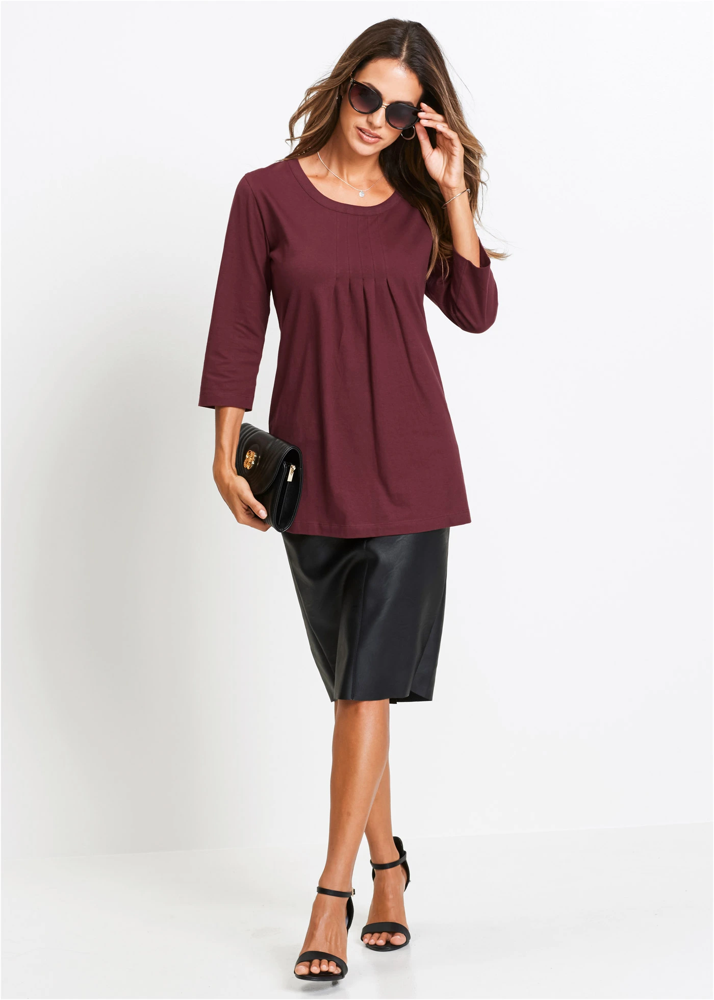 Dlouhé tričko z čisté bavlny • javorově červená • bonprix obchod