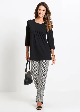 Longshirt van puur katoen • zwart • bonprix online shop