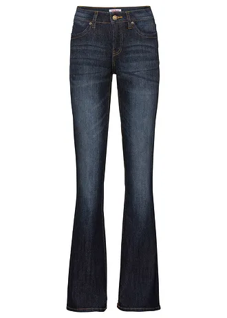 Pohodlné strečové džíny, Bootcut, Mid Waist, barva: tmavě modrá used