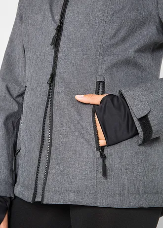 Funkční outdoorová bunda s medvídkovým flísem, nepromokavá • břidlicově šedá melír • bonprix obchod
