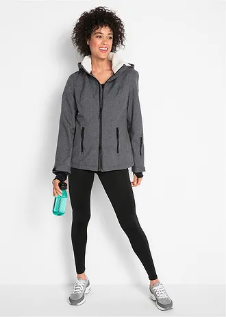 Funkční outdoorová bunda s medvídkovým flísem, nepromokavá • břidlicově šedá melír • bonprix obchod