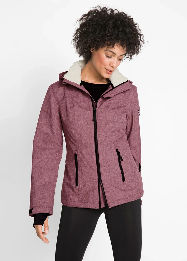 Veste outdoor fonctionnelle avec intérieur polaire peluche, imperméable • bordeaux chiné • product-page.page-title-suffix