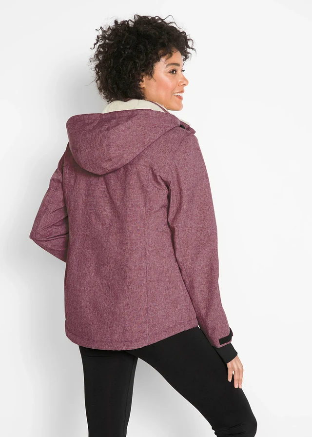 Veste outdoor fonctionnelle avec intérieur polaire peluche, imperméable • bordeaux chiné • product-page.page-title-suffix