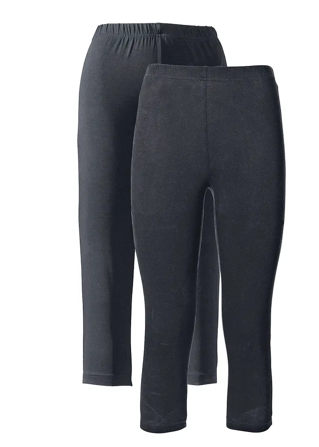 Slim fit capri legging (set van 2) • zwart • bonprix online shop
