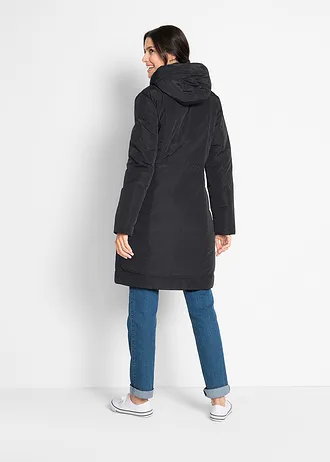 Manteau court légèrement rembourré à capuche • noir • Boutique bonprix