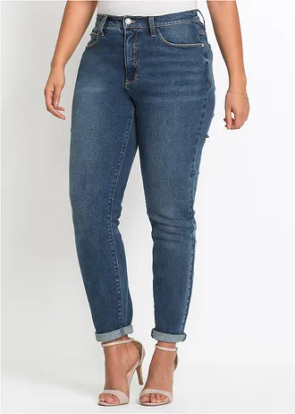 Skinny jeans, high waist, Kleur: blauw denim