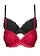 Lot de 2 soutiens-gorge à coques et broderies, Couleur: rouge foncé + noir