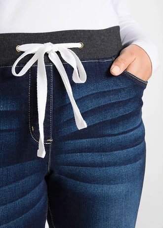 Blugi boyfriend Mid Waist cu bată confortabilă, culoare: marin denim