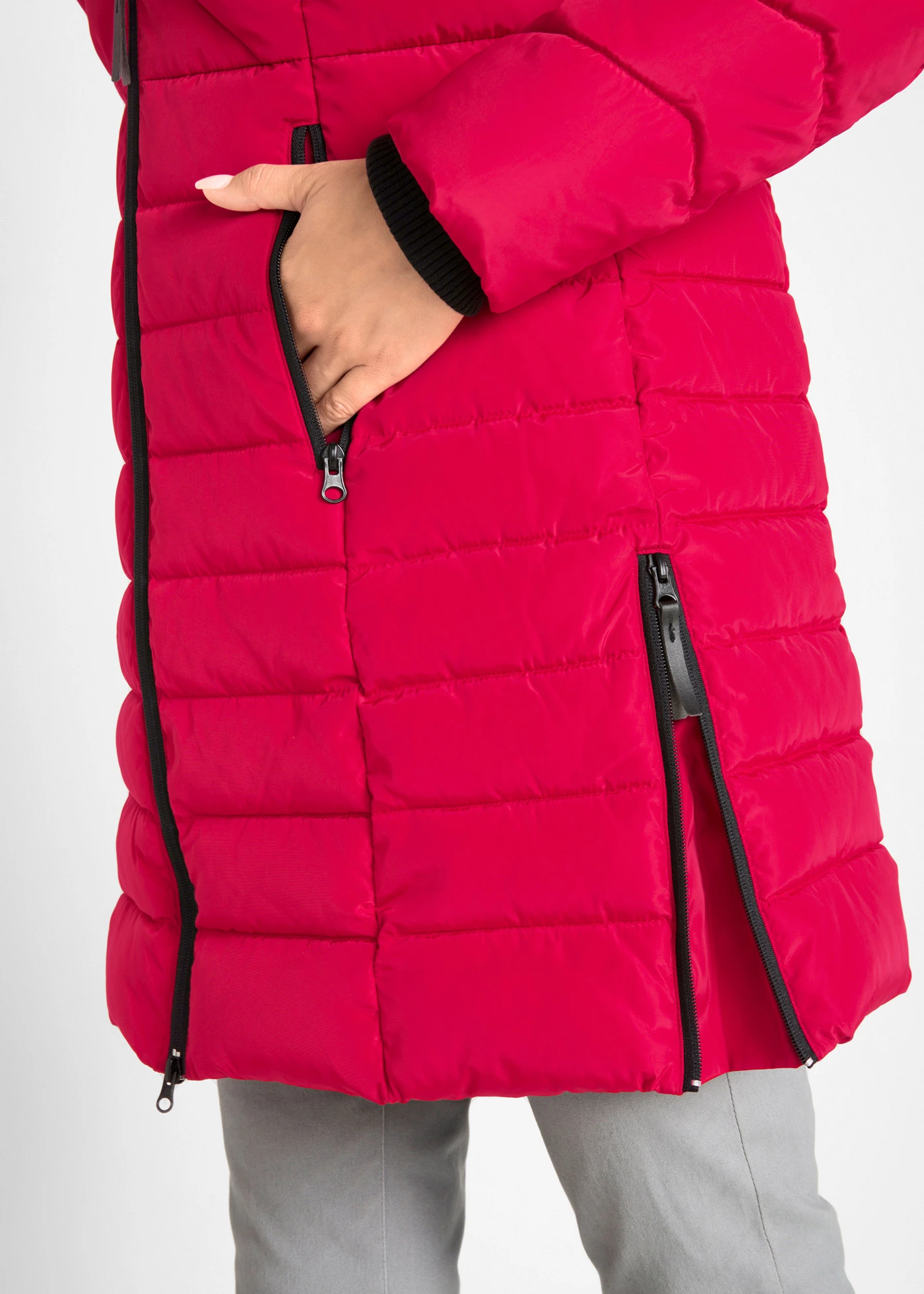 Veste longue matelassée, rembourrée • rouge • Boutique bonprix