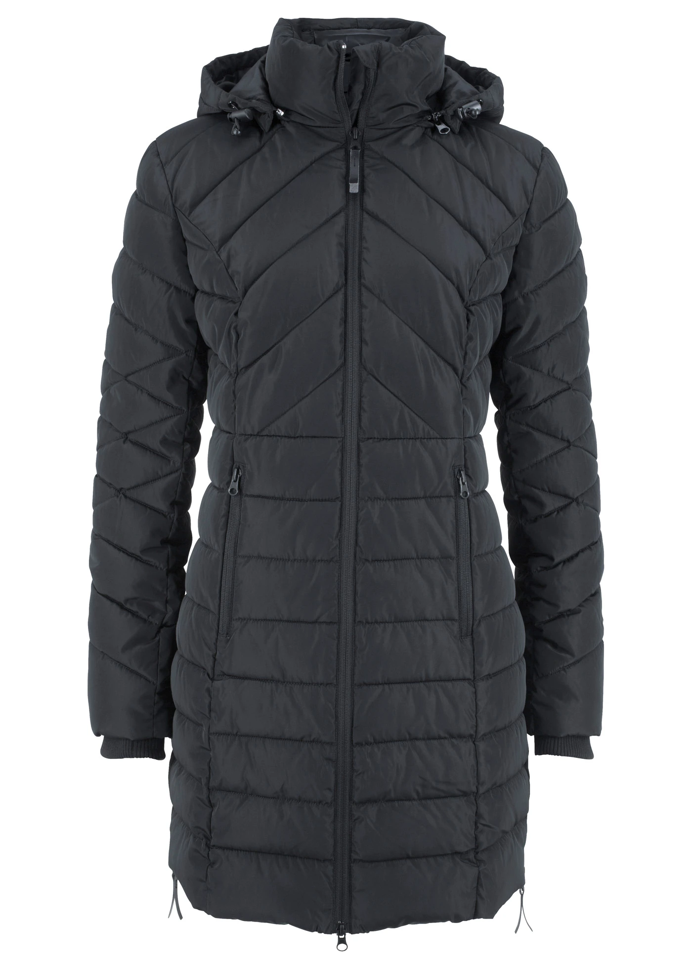 Veste longue matelassée, rembourrée • noir • Boutique bonprix
