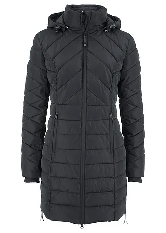 Veste longue matelassée, rembourrée, Couleur: noir