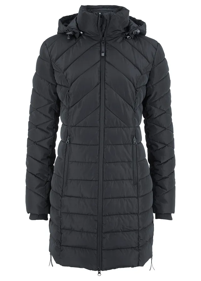 Dlouhá prošívaná bunda s vatováním • černá • bonprix obchod
