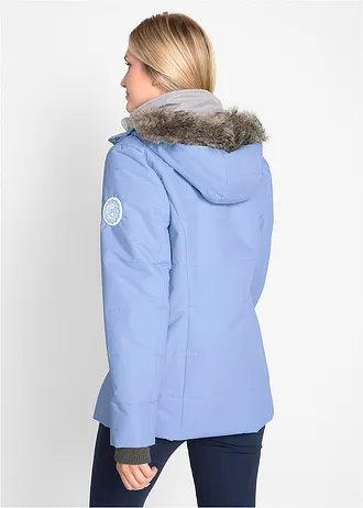 Winterjas in 2-in-1 look, Kleur: parelblauw