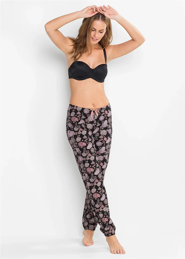 Pyjamabroek (set van 2), Kleur: zwart gedessineerd