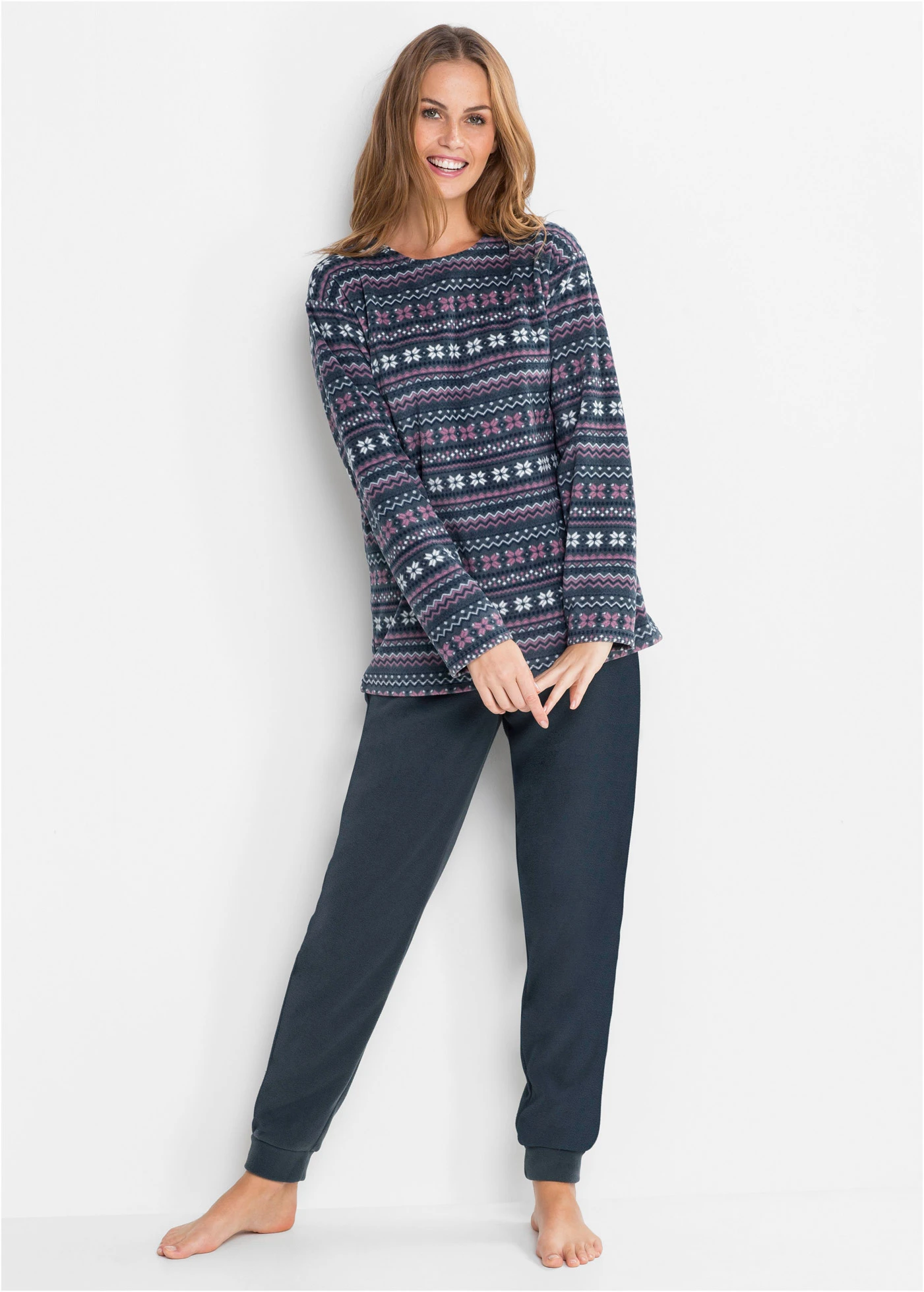 Costum casă din fleece • bleumarin intens • magazin bonprix