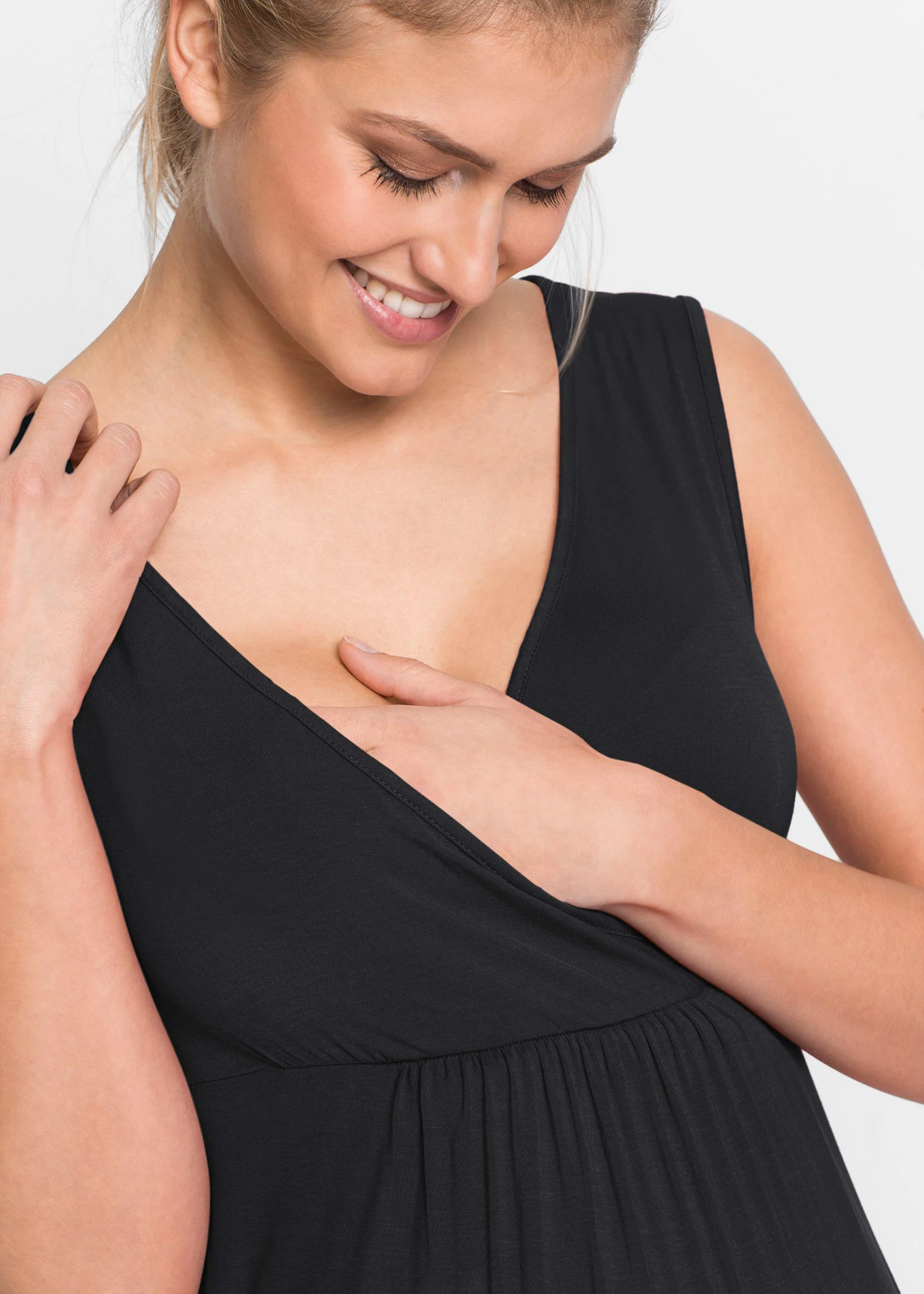 Nuisette de grossesse et d'allaitement en viscose • noir • Boutique bonprix