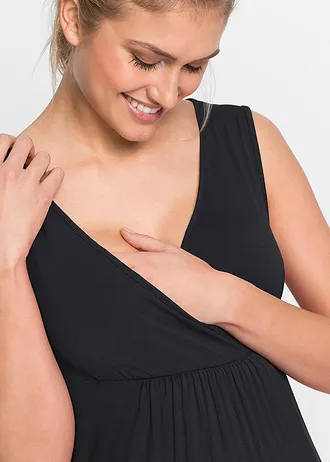 Nuisette de grossesse et d'allaitement en viscose • noir • Boutique bonprix