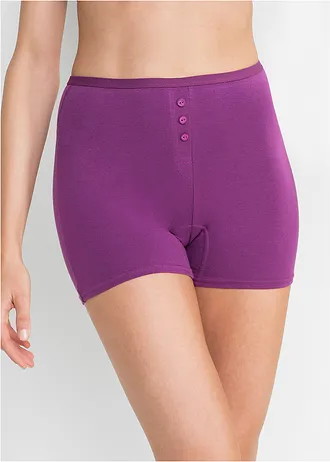 Vysoké boxerky (4 ks) s mäkkou bavlnou • čierna/fialkovo fialová • obchod bonprix
