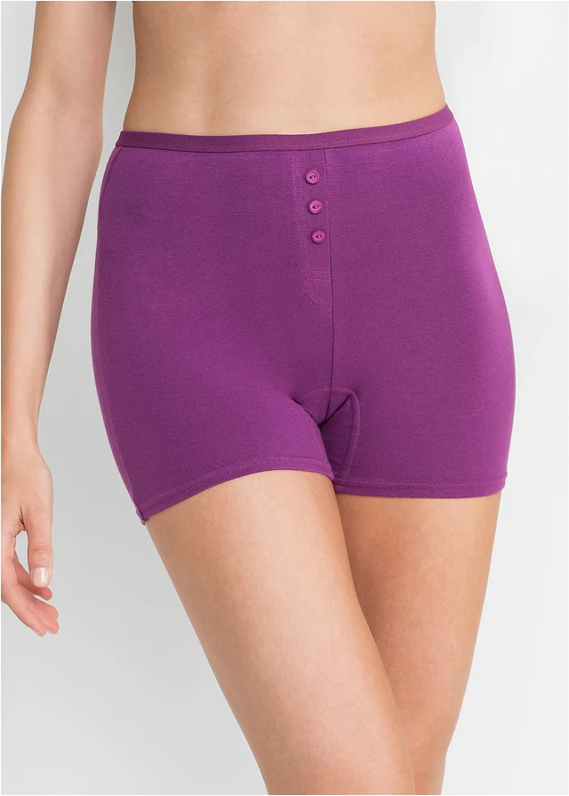 Tailleboxer van zacht katoen (set van 4), Kleur: zwart + viooltjespaars