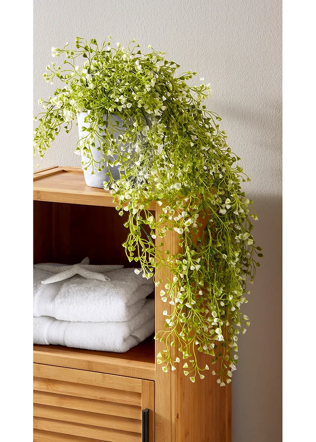 Plante artificielle à petites fleurs, Couleur: vert/blanc