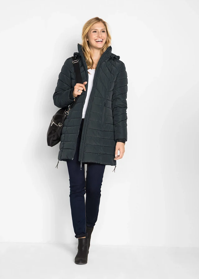 Veste longue matelassée, rembourrée • noir • product-page.page-title-suffix