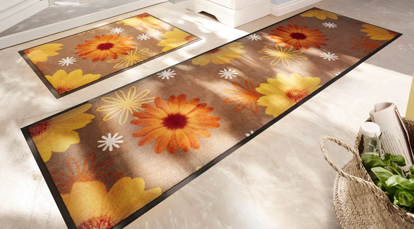 Paillasson motif floral • terre cuite • Boutique bonprix