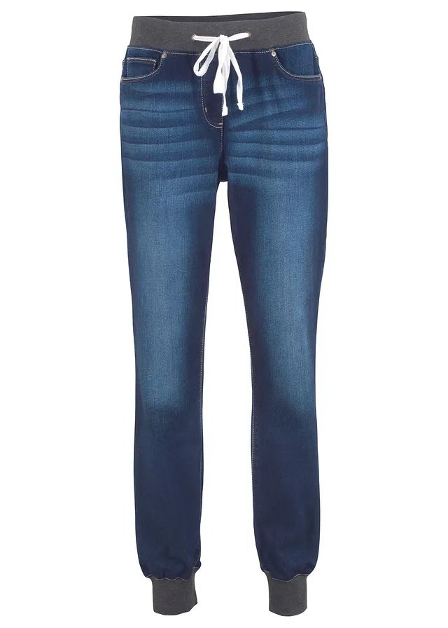 Blugi boyfriend Mid Waist cu bată confortabilă