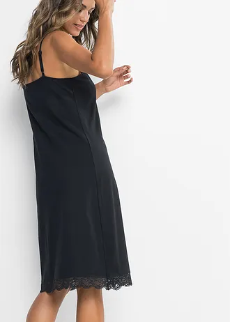 Krátká noční košile s jemnou krajkou, barva: černá