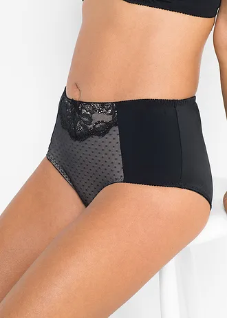 Stahovací kalhotky s krajkou • černo-pískovobéžová • bonprix obchod