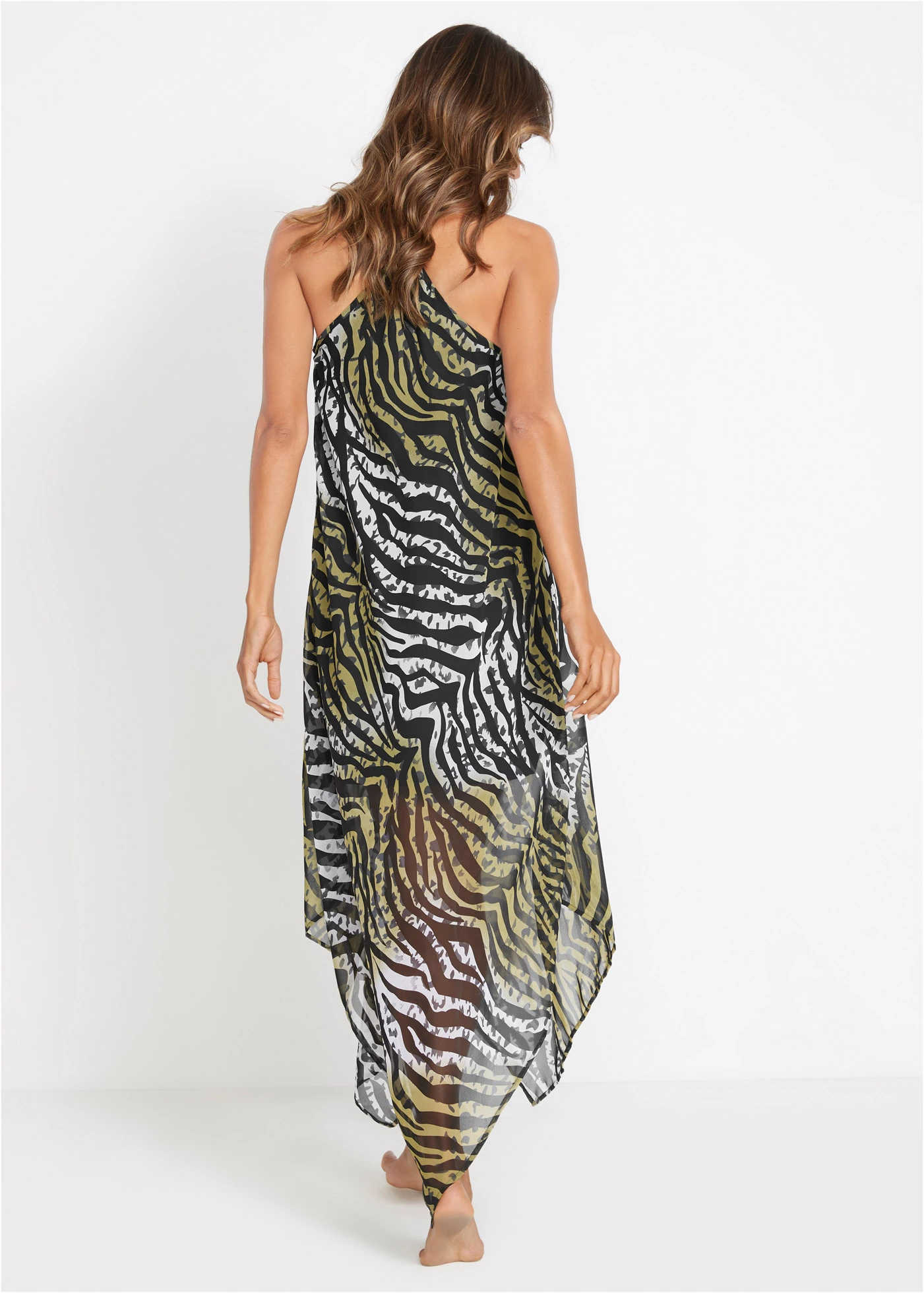 Sifon maxi strandruha • olivazöld-zebramintás • bonprix áruház