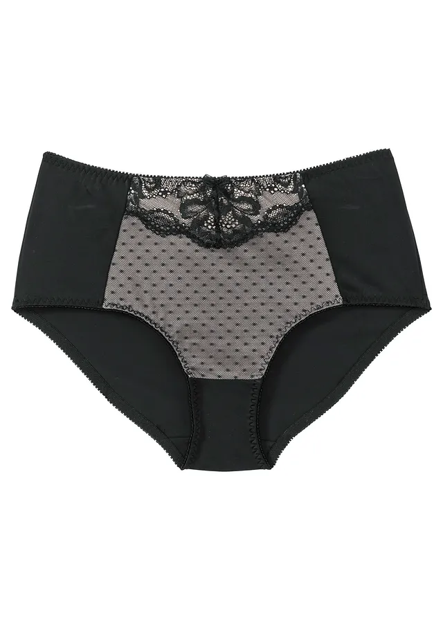 Stahovací kalhotky s krajkou • černo-pískovobéžová • bonprix obchod