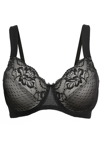 Sutien minimizer cu bretele vătuite, culoare: negru/bej nisipiu