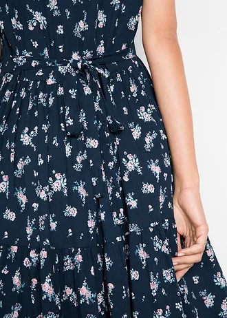 Jurk van katoen • donkerblauw gebloemd • bonprix online shop