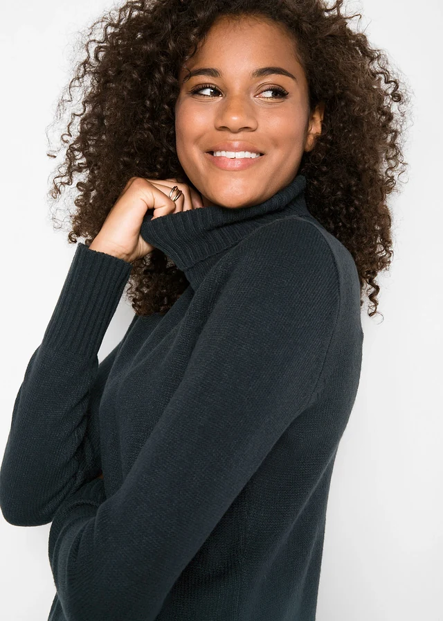 Pull col roulé basique en fine maille • noir • product-page.page-title-suffix