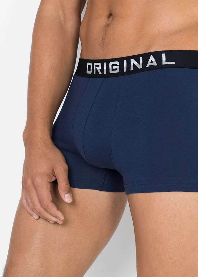 Lot de 3 boxers coton, Couleur: bleu foncé + rouge + noir