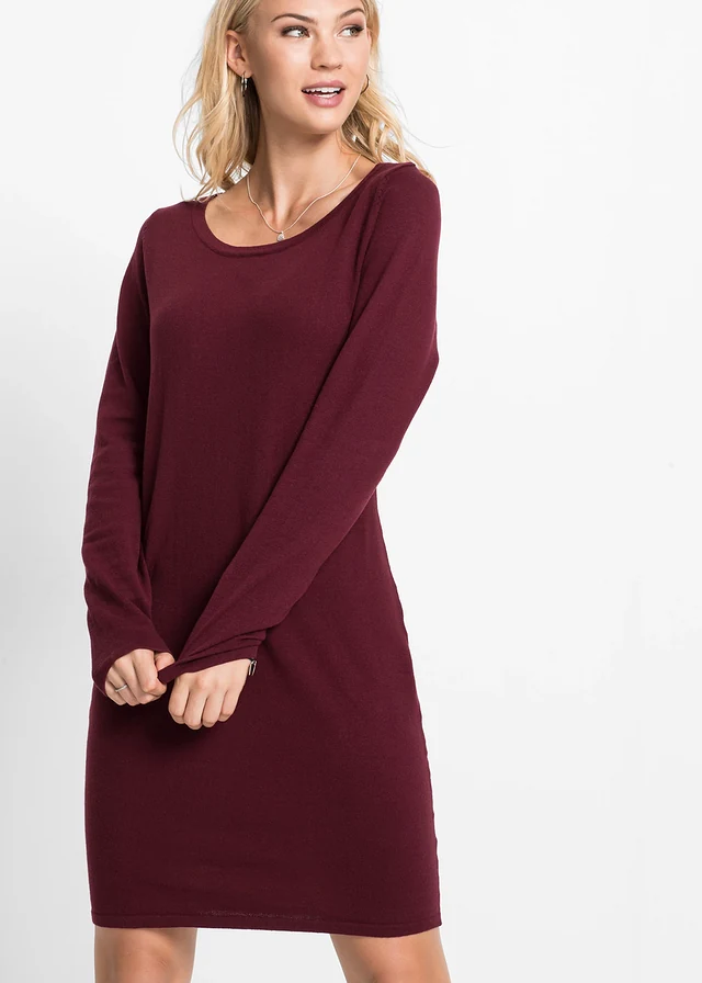Gebreide jurk • donkerrood • product-page.page-title-suffix