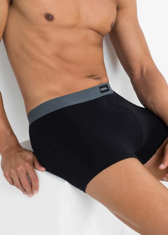Strakke boxer met katoen (set van 3), Kleur: zwart