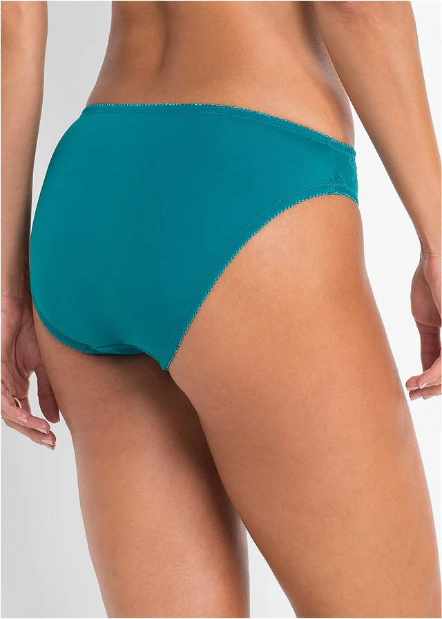 Lot de 2 slips avec broderies • cobalt turquoise + gris floral • product-page.page-title-suffix
