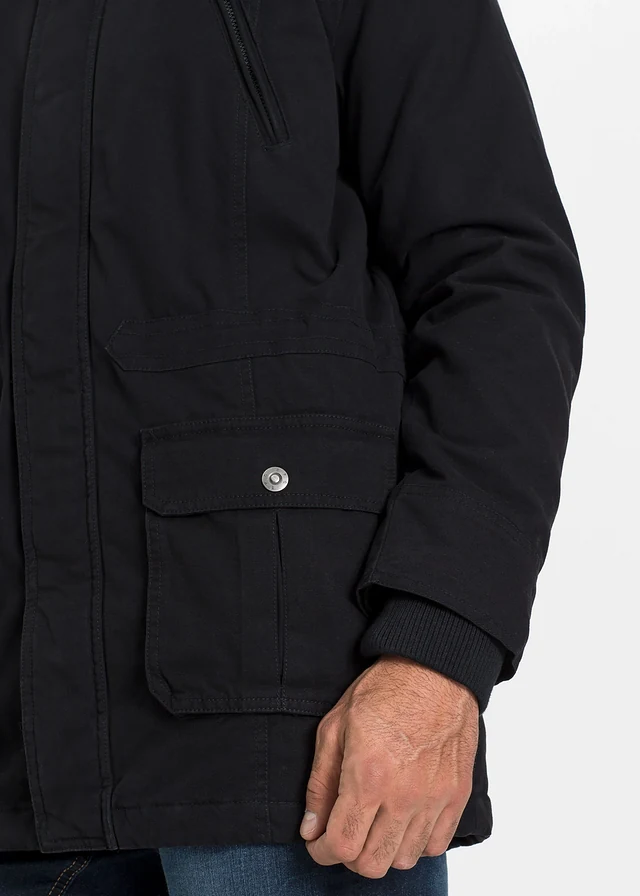 Winterparka met capuchon met teddy voering • zwart • product-page.page-title-suffix
