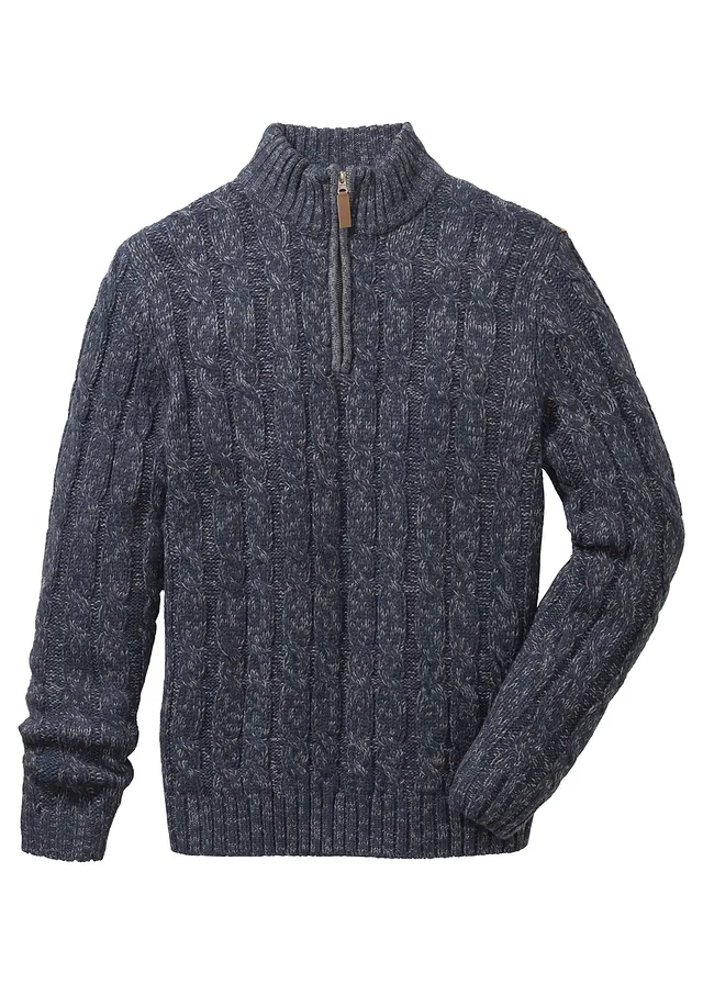 Pulover troyer melanj cu torsade