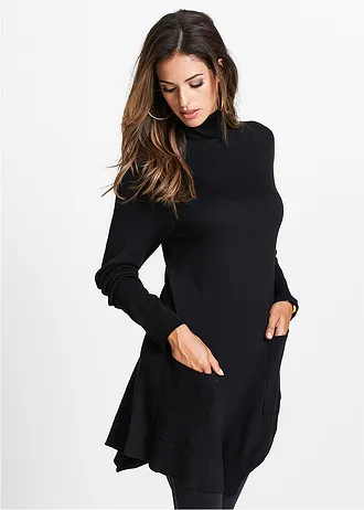 Dlouhý svetr ze směsi s viskózou • černá • bonprix obchod