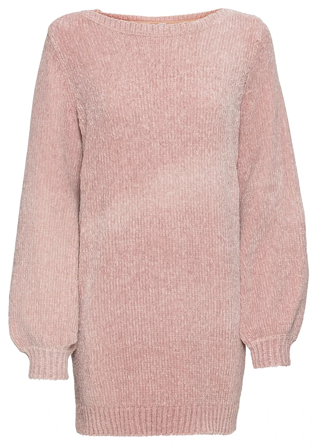 Lange trui van chenille, Kleur: vintage roze